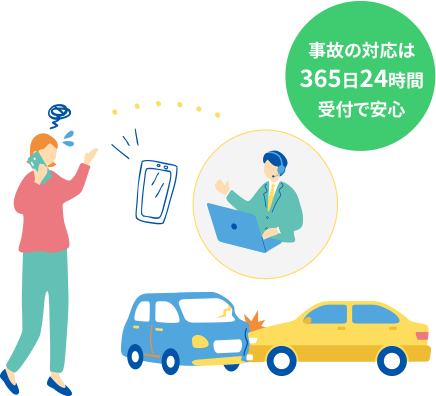 事故の対応は365日24時間受付で安心